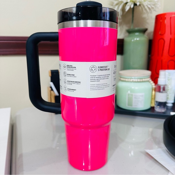 Electric Pink Neon Stanley Quencher 30oz Tumber - Picture 2 of 4